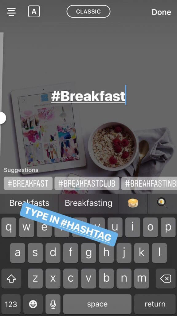 Hashtags in Instagram Stories