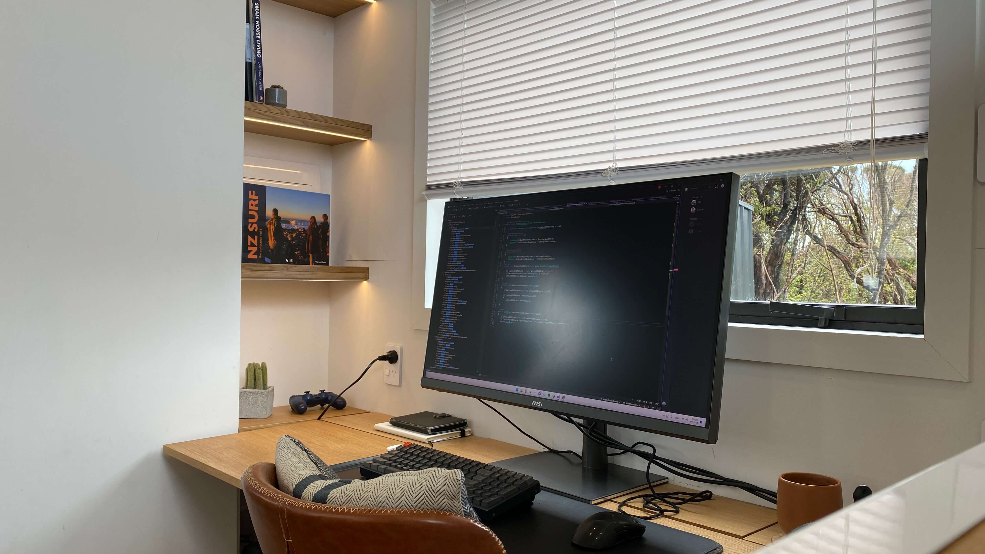 Desktop Monitor in tiny office setup