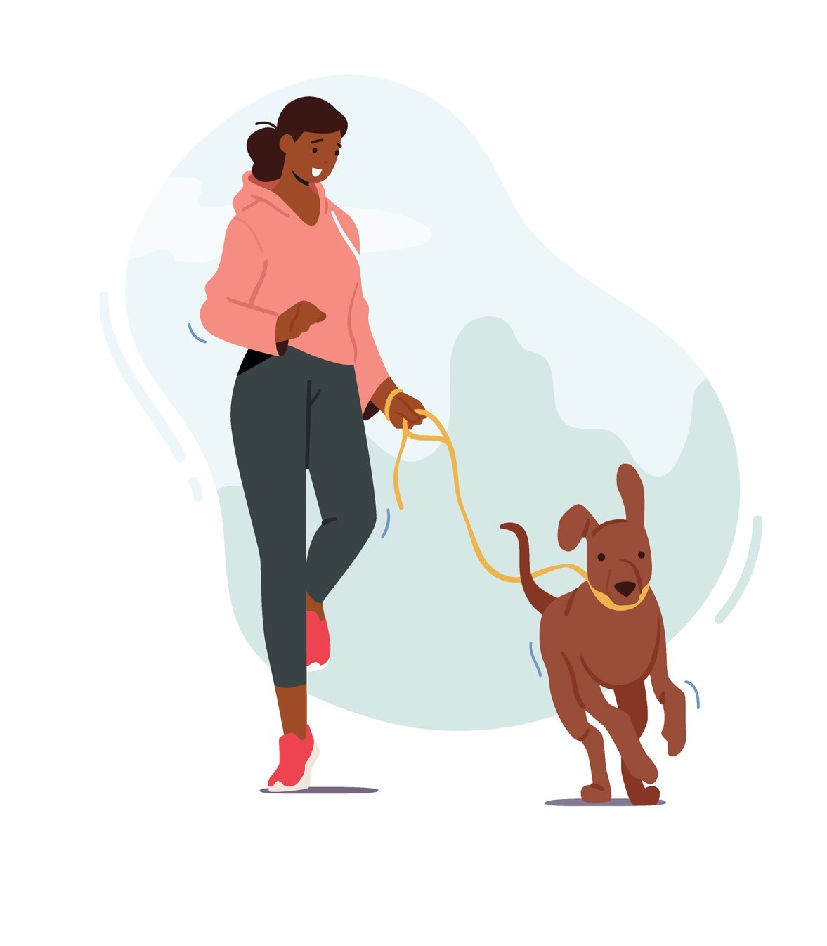 dog walking graphic