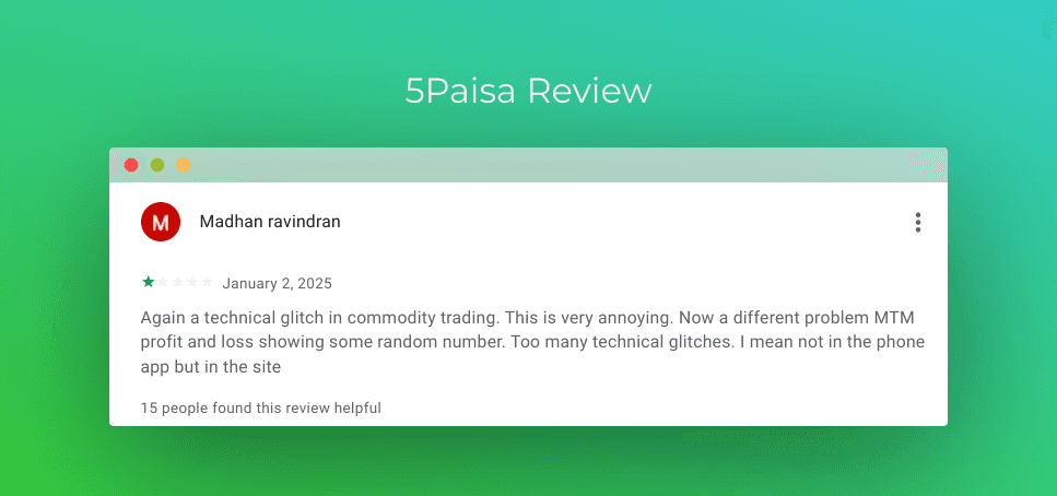 5Paisa 1 Star Review