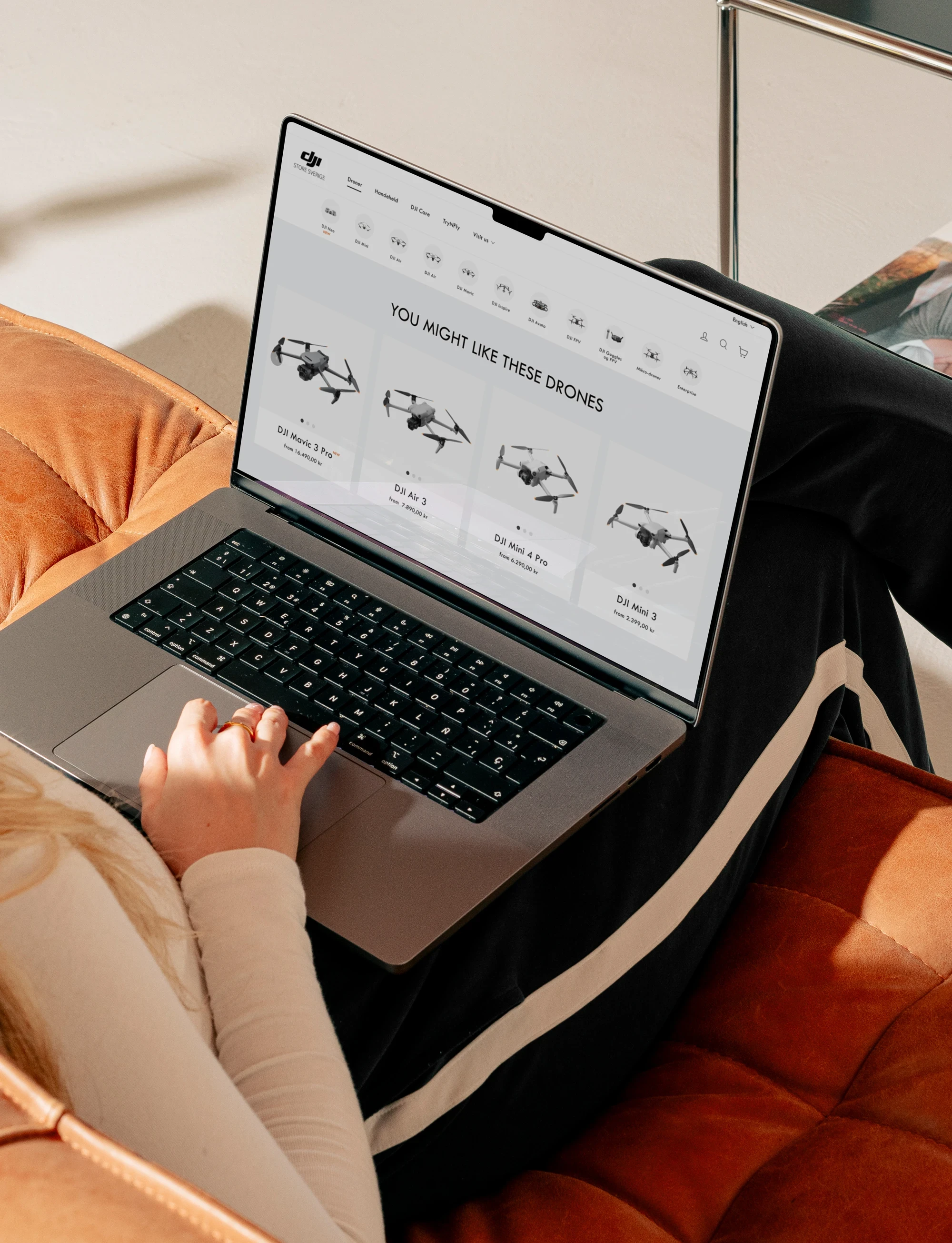 DJI shopify UI & UX design mockup