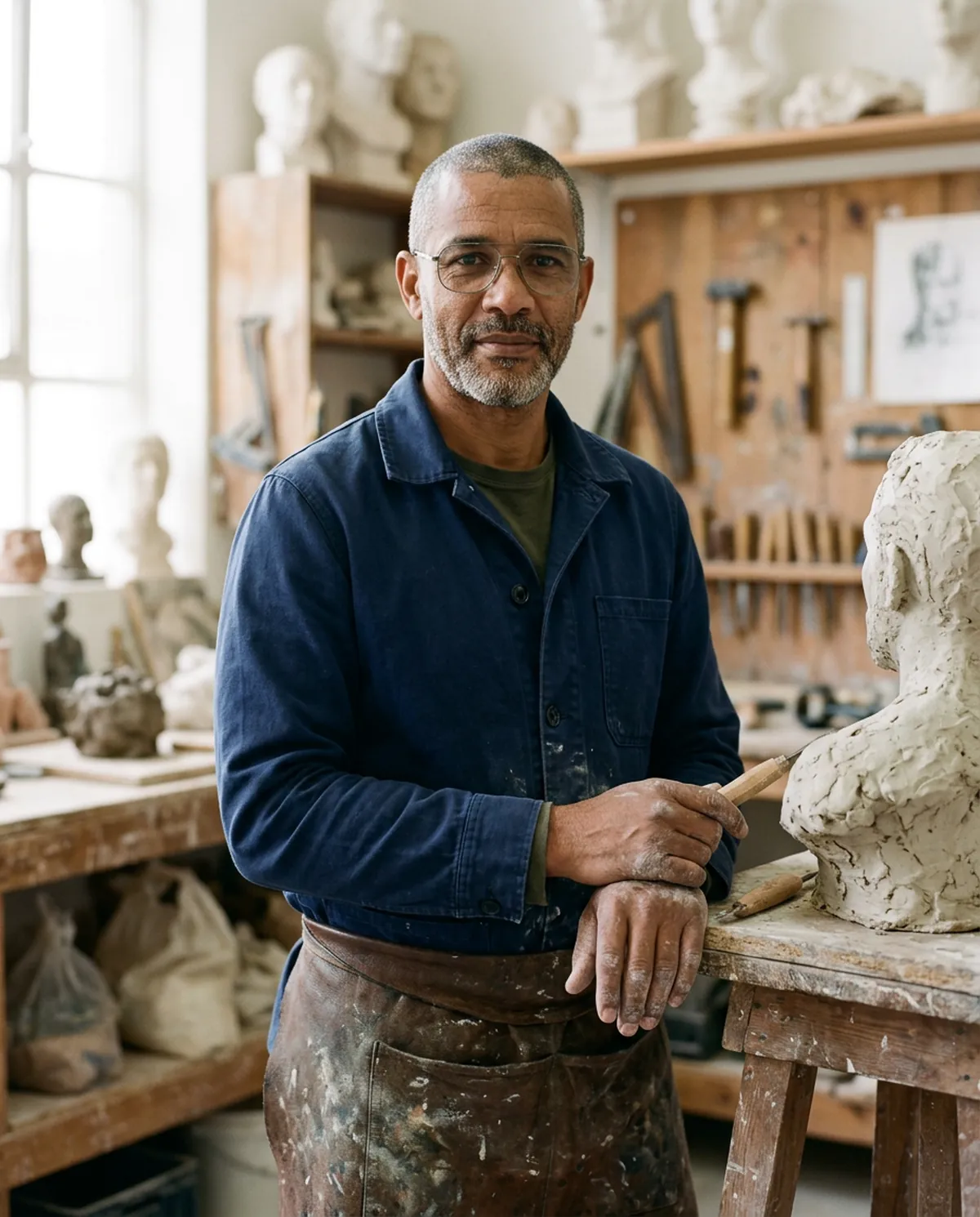 Portrait of Jabu Khumalo in the studio