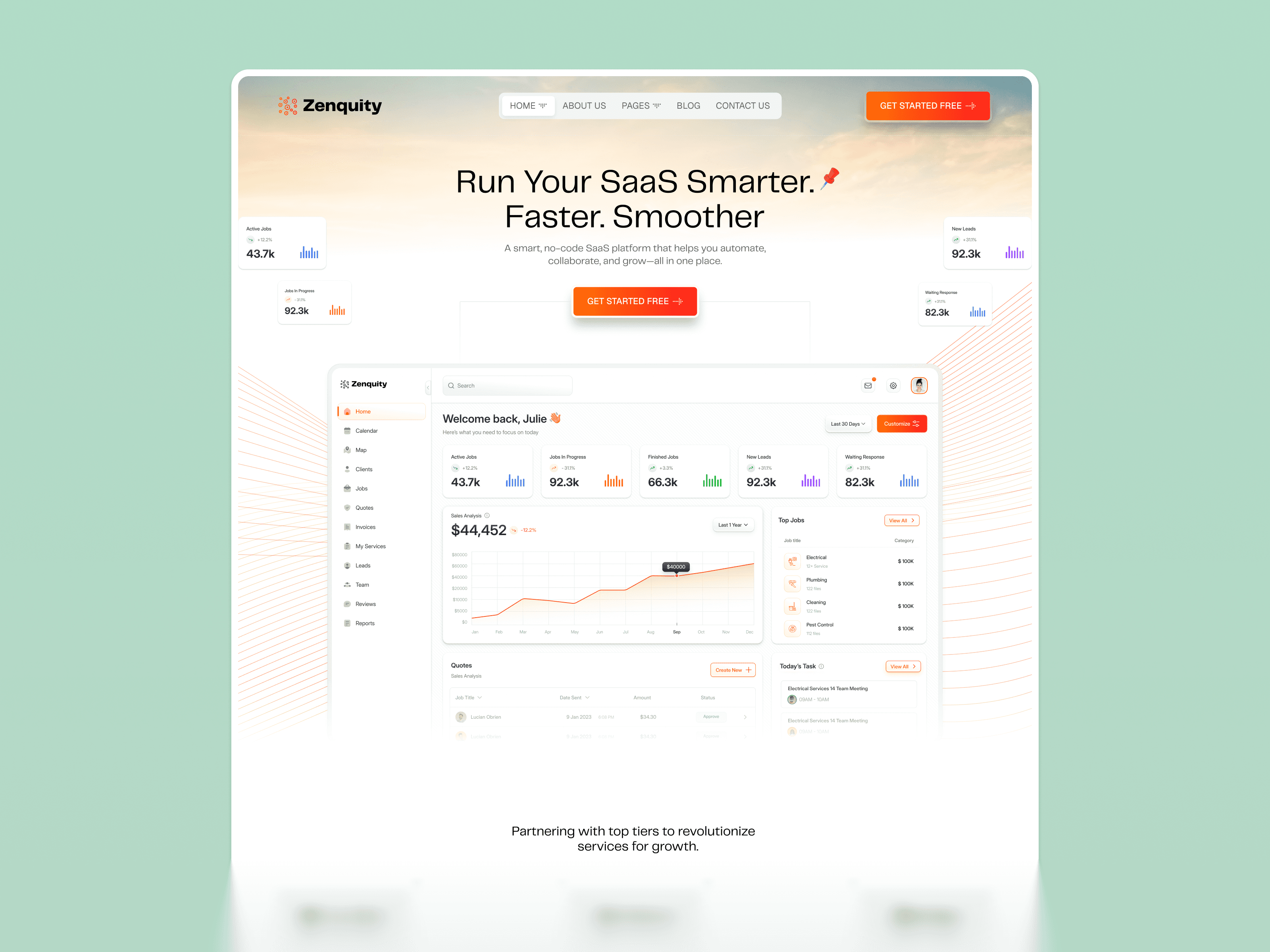 webflow saas template