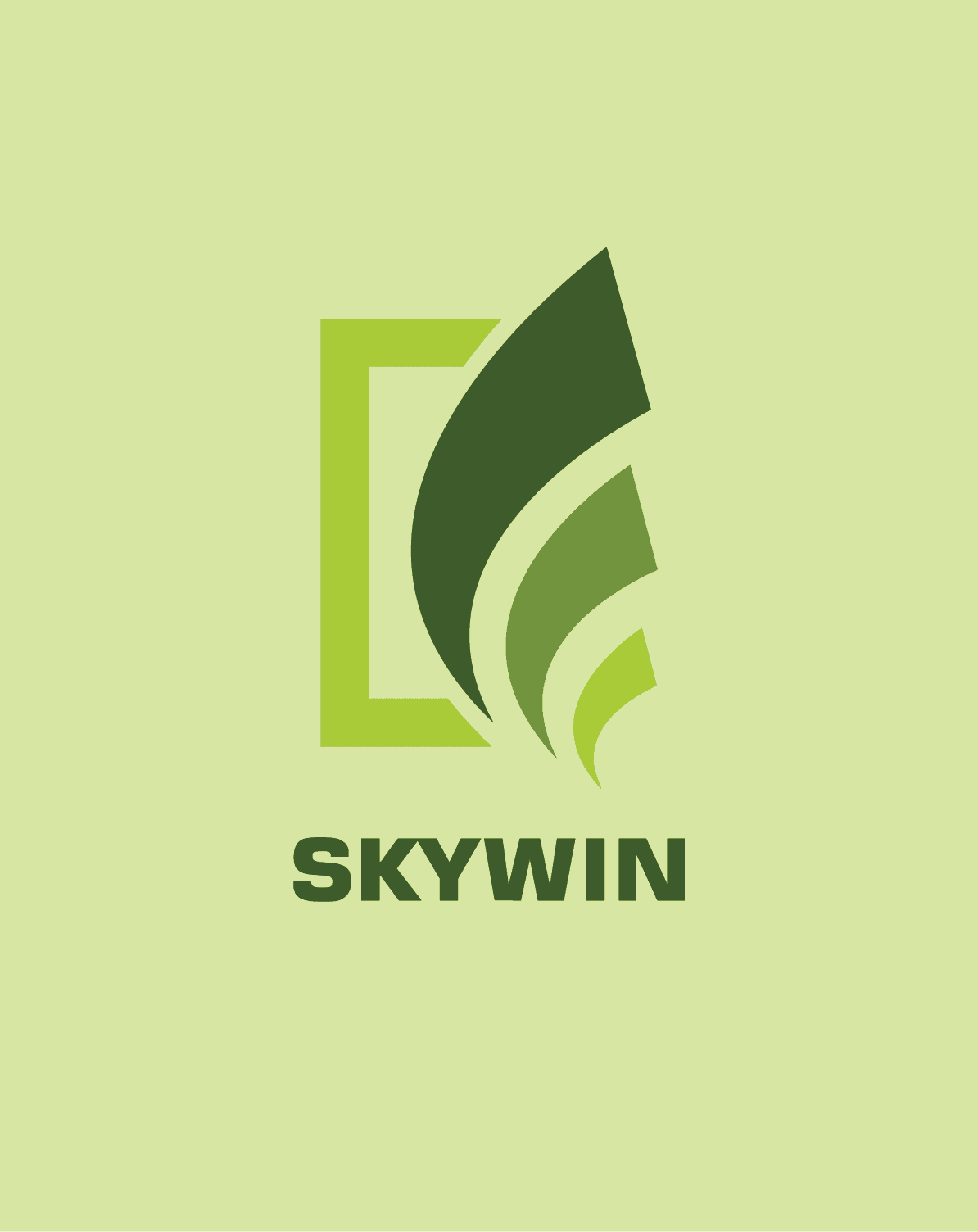 Skywin Group logo with green leaf symbol representing agricultural manufacturing and bio-based solutions.