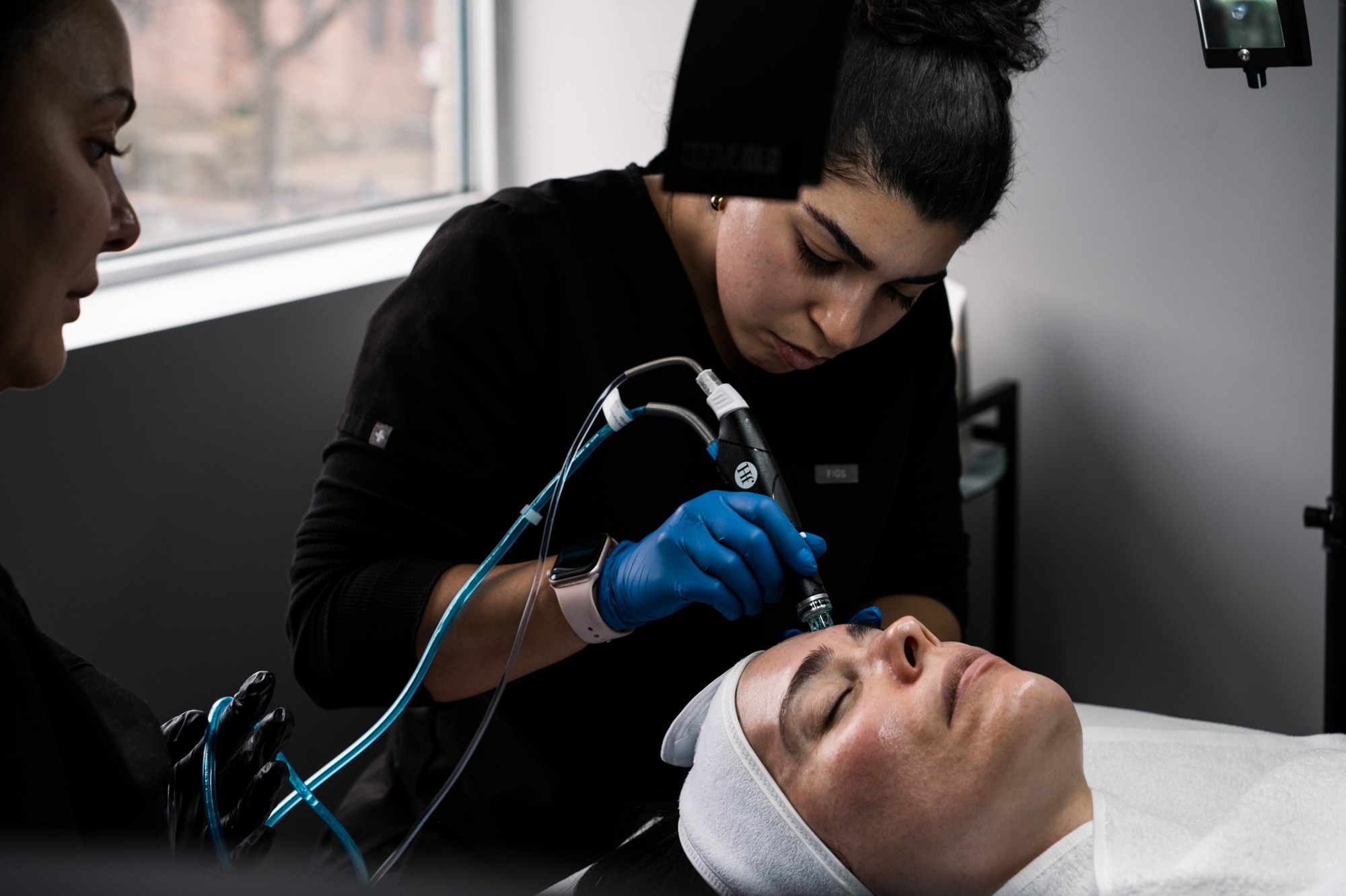 Patient relaxing while receiving treatment