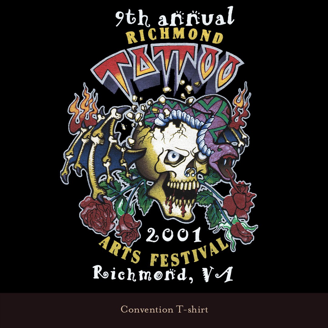 T-shirt design for the 2001 Richmond Tattoo and Arts Convention