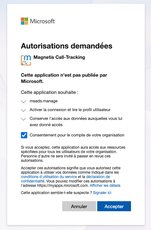 Validation autorisations