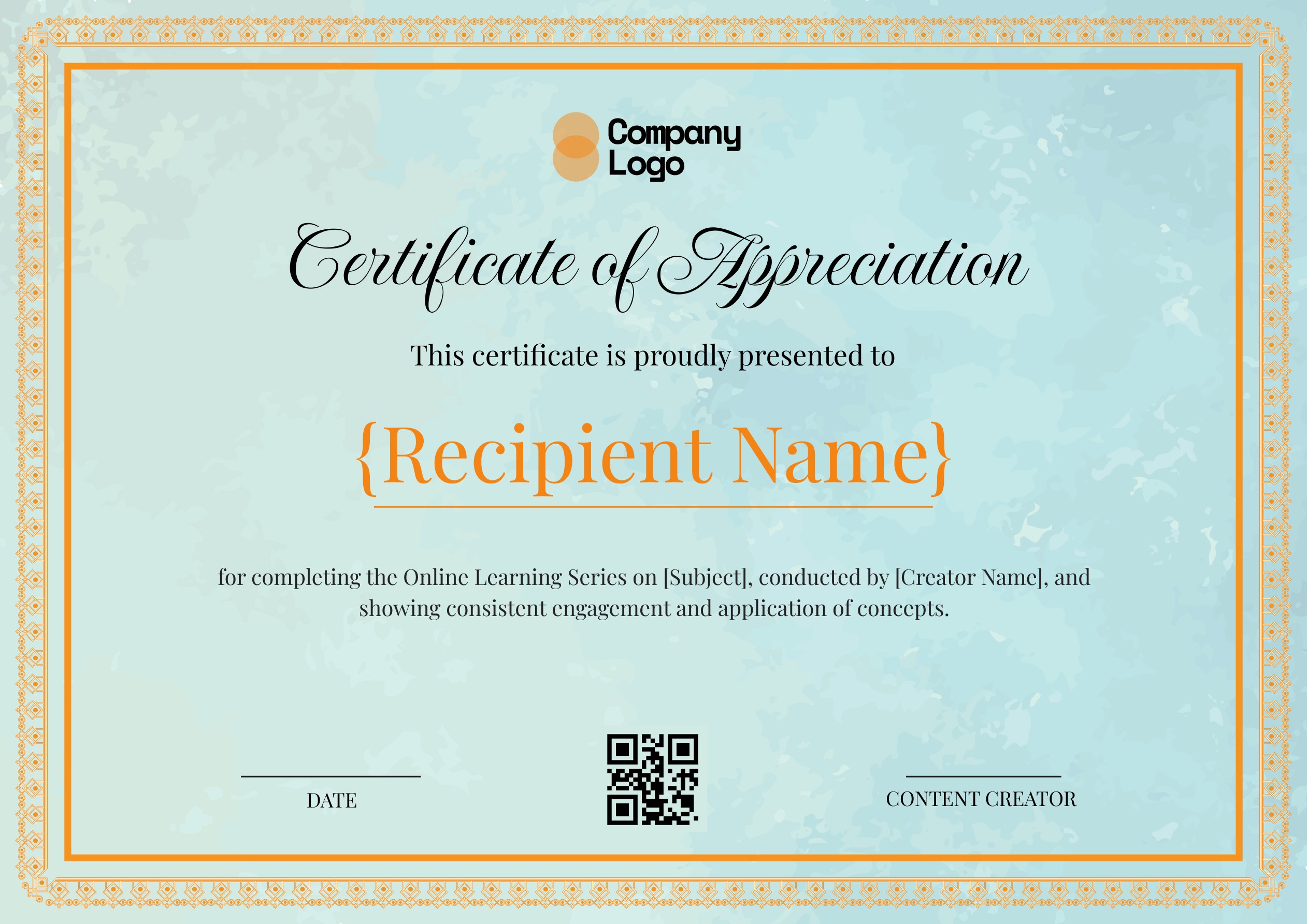 Wauld - Simple and Vivid certificate of appreciation template