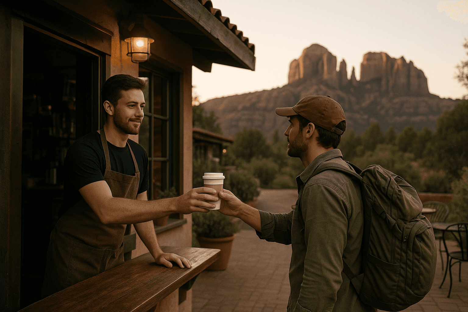 Uptown Sedona shopping district with local gift shops and boutiques