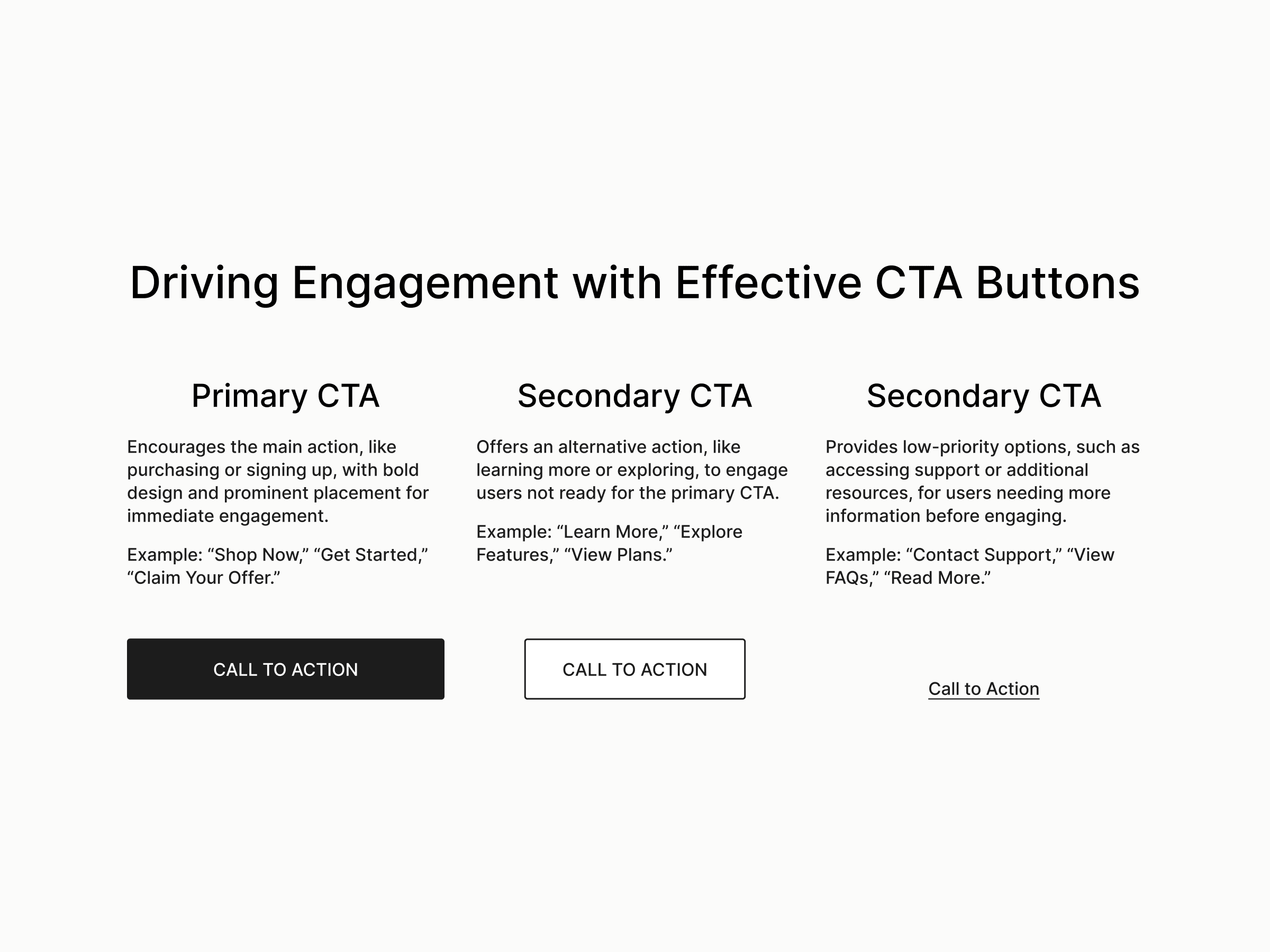 Bold, responsive buttons that stand out—design CTAs to drive clicks and guide users toward meaningful actions.