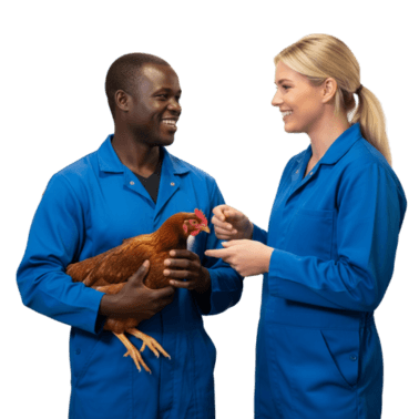 Champrix advisor talking to a champrix farmer