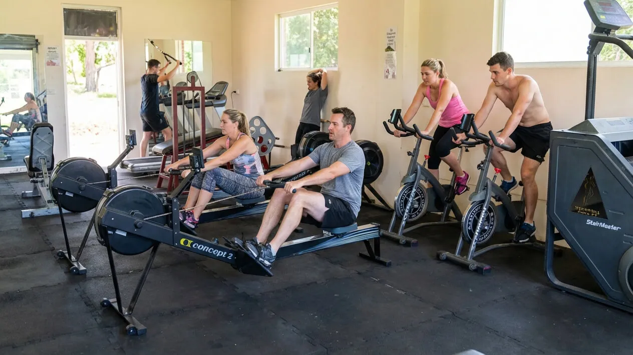 gym with participants working out Uprising Resort in Fiji
