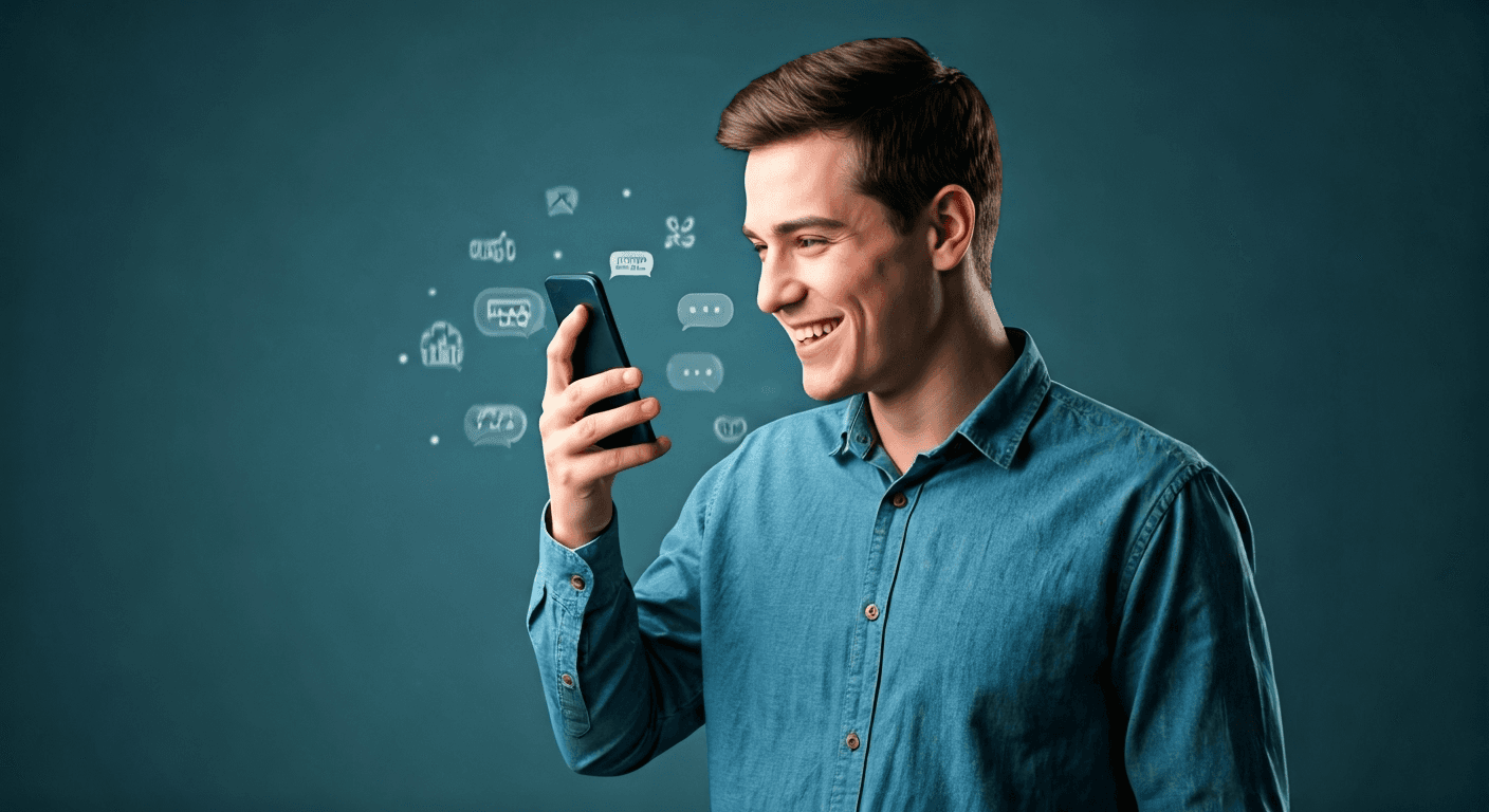 Customer enjoying text notifications