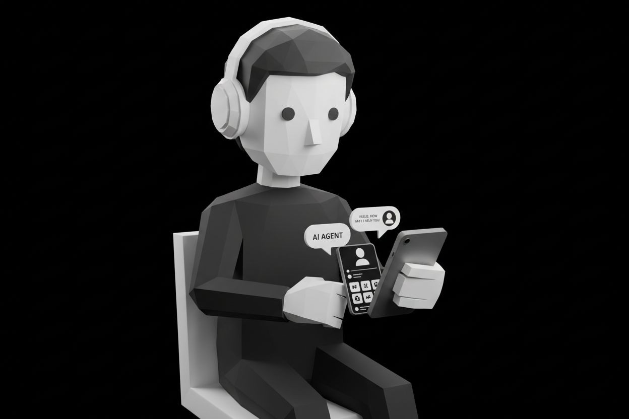 Customer chatting with an AI agent