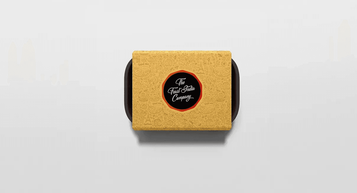 The Feast India Company restaurant branding and visual identity.