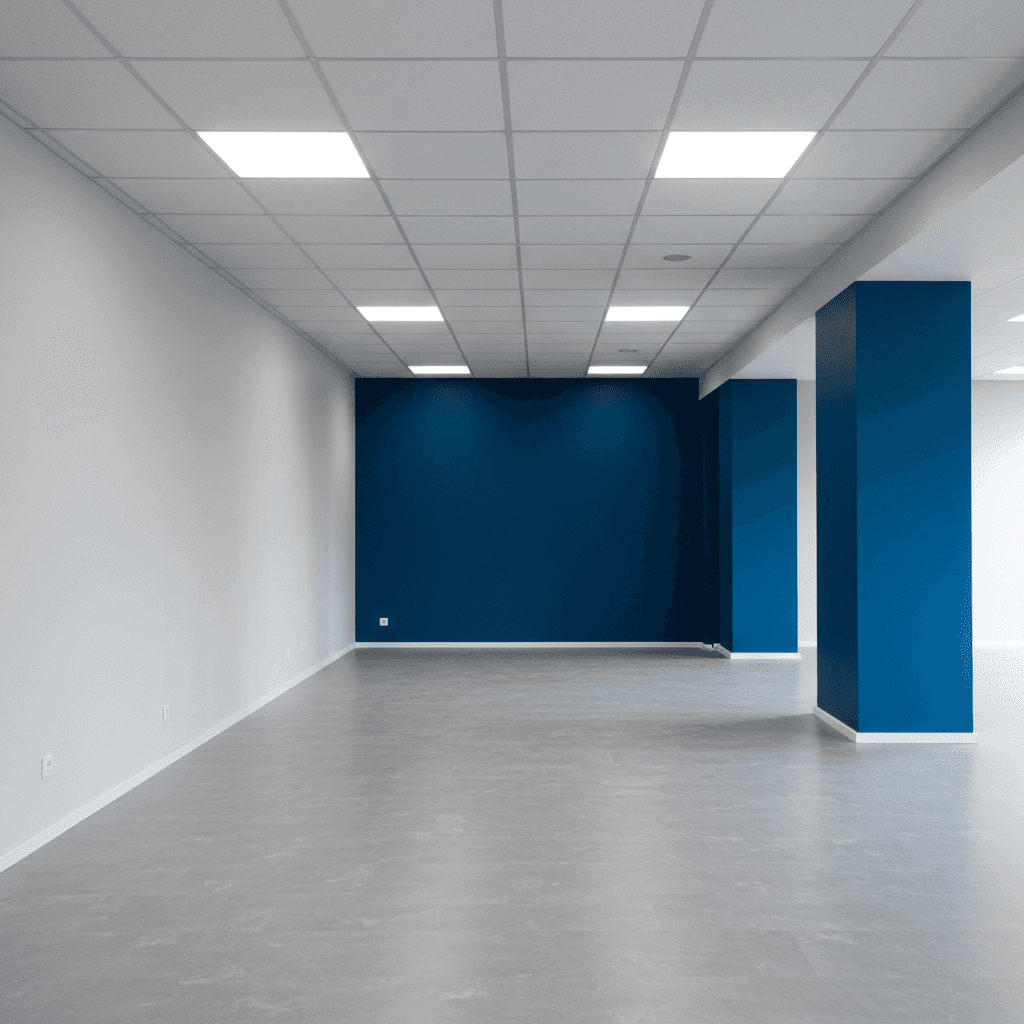 An office freshly painted