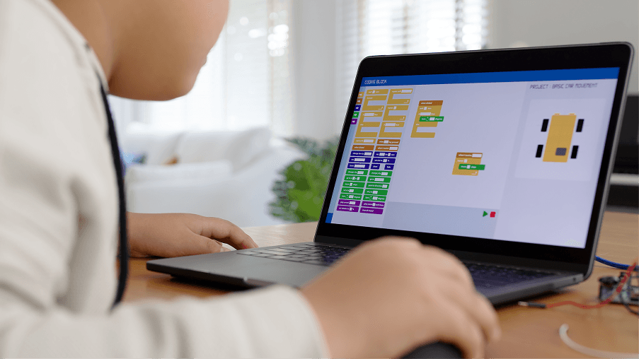 A fun, beginner-friendly entry into coding through games and interactive stories. Students learn core programming logic without the intimidation of syntax — perfect for building early confidence.