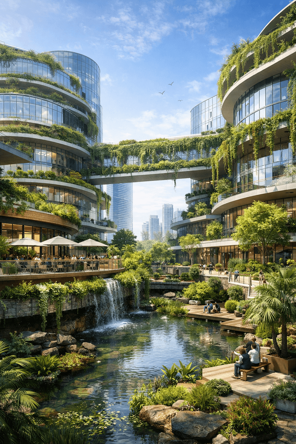 Biophilic office campus with green terraces in Manesar