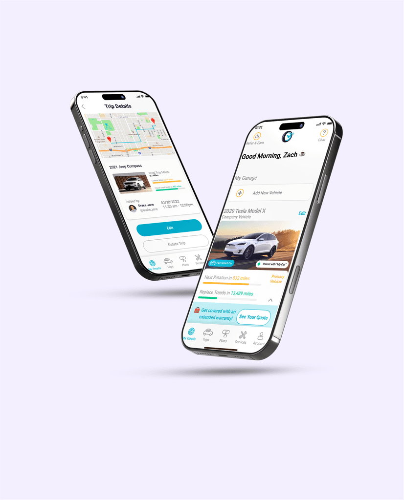 Treads mobile app screens
