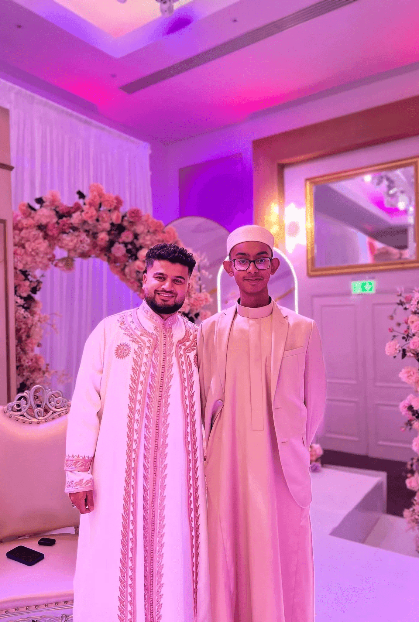 Muhsin Ataul with Mikhaael Mala at the wedding of Kazi Abidur Rahman in 2023.