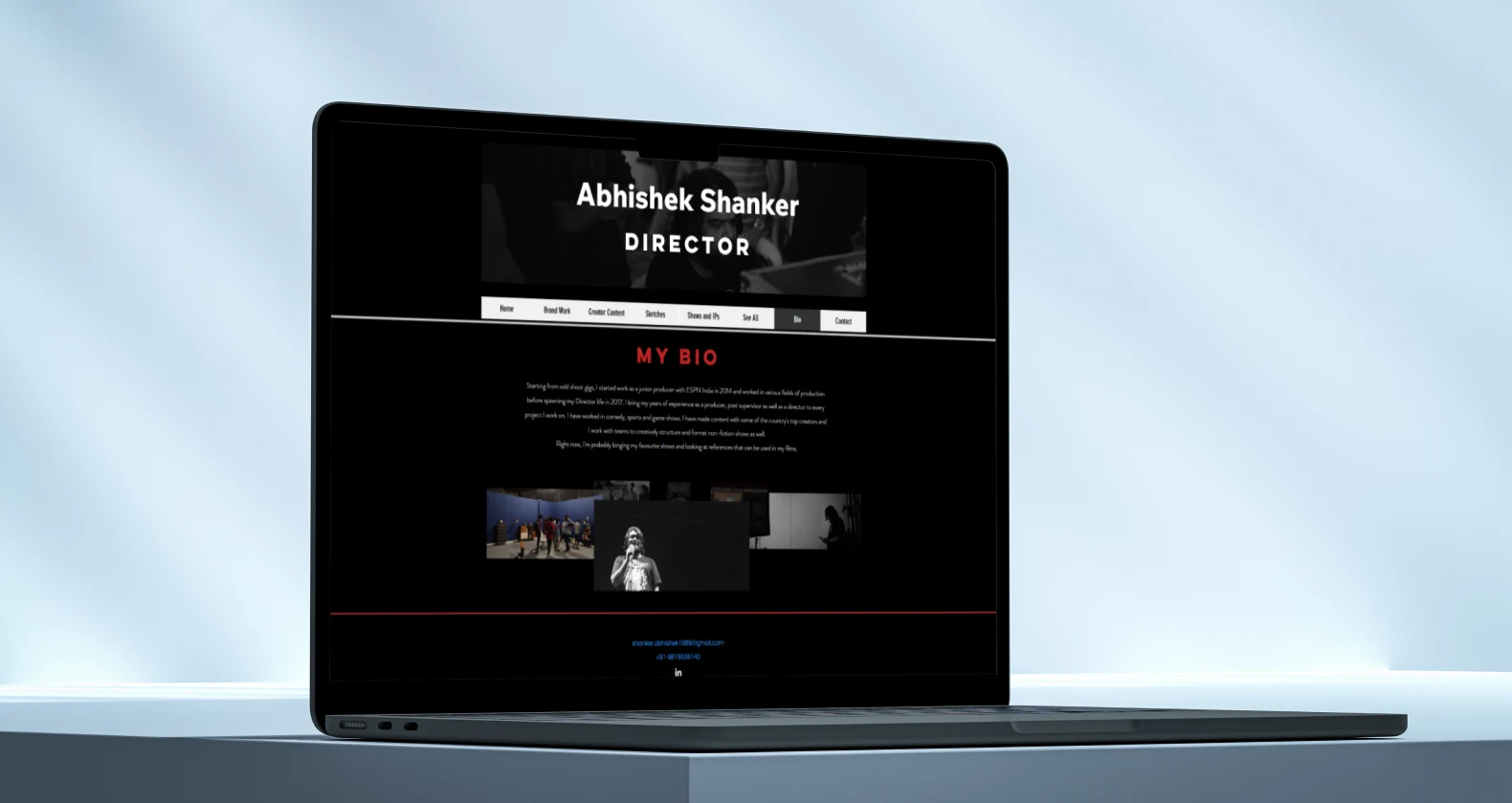 Abhishek Shankar website design and web development showcasing modern UI and functionality