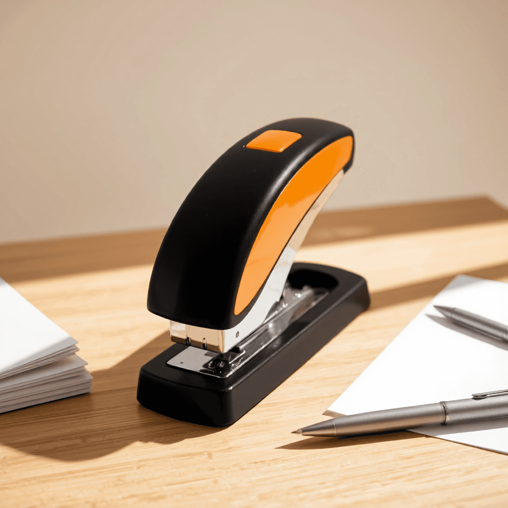 product photography of a stapler used for binding papers together