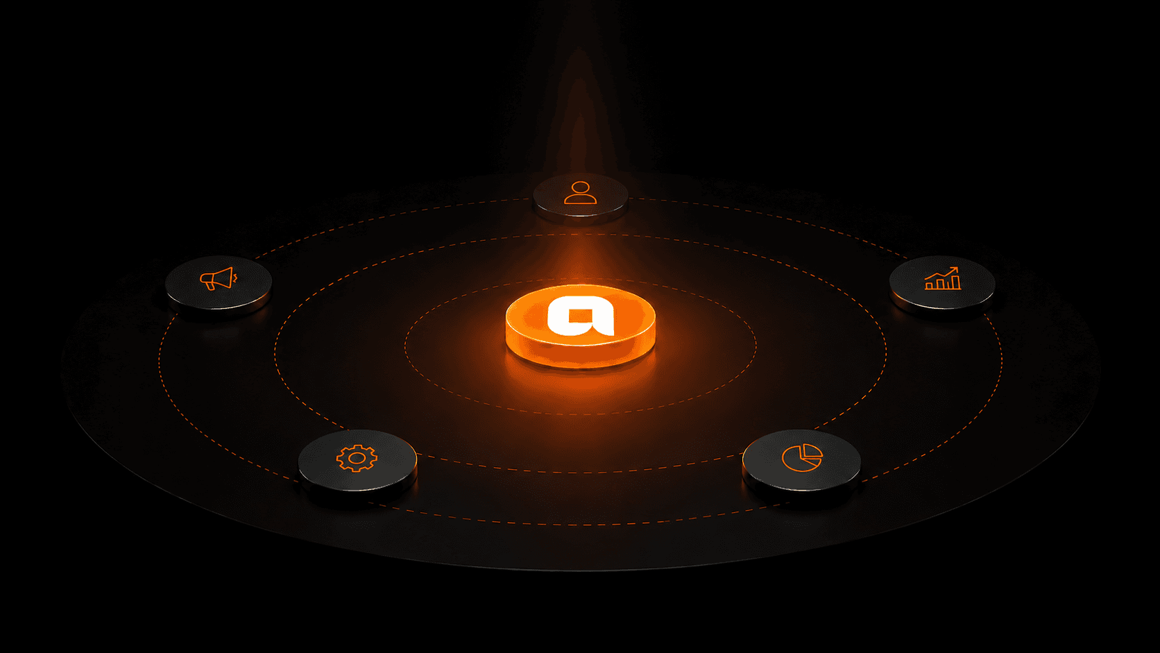 Crypto Linked with Cryps in center of area isometric view
