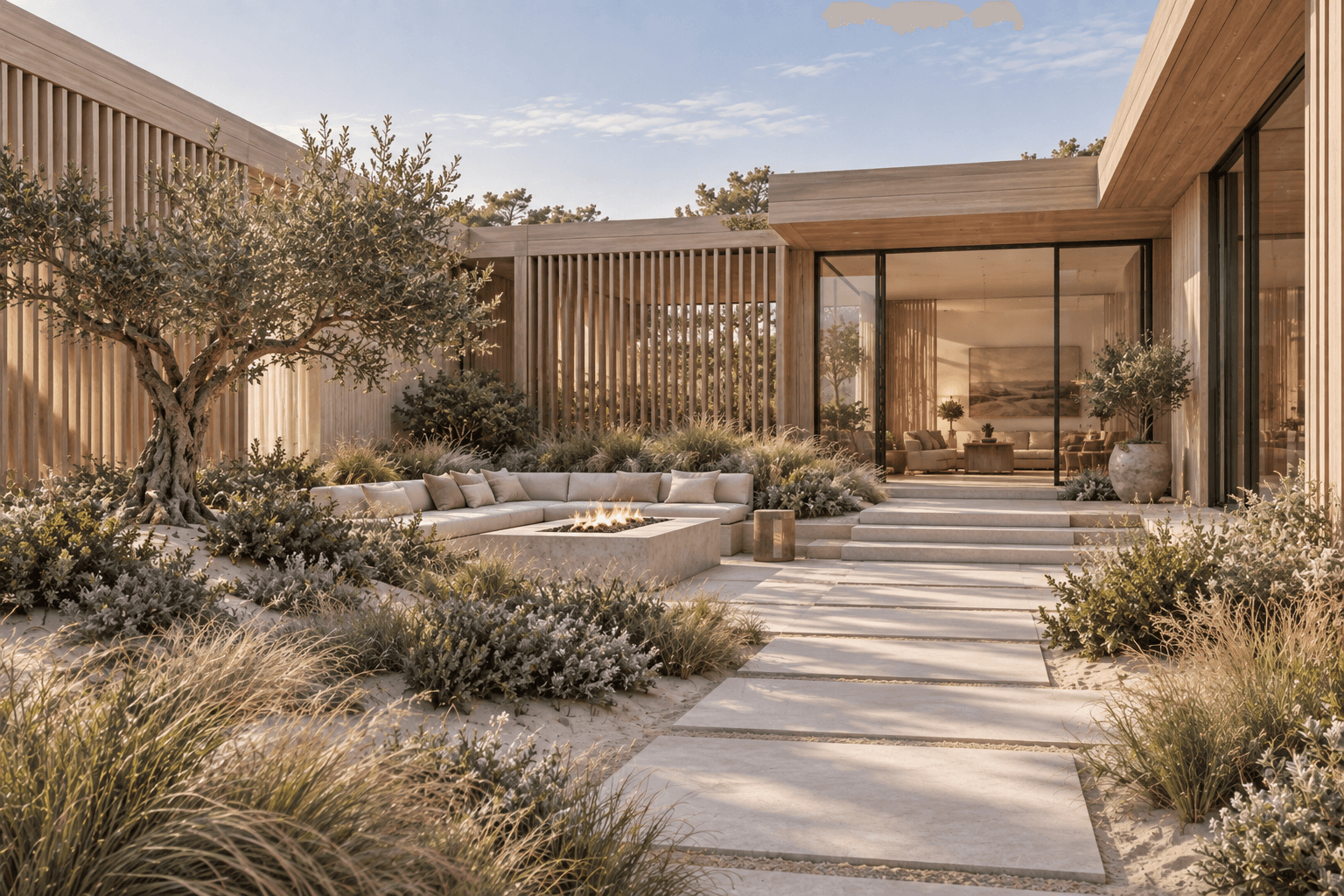 The courtyard terrace at Dune Terrace