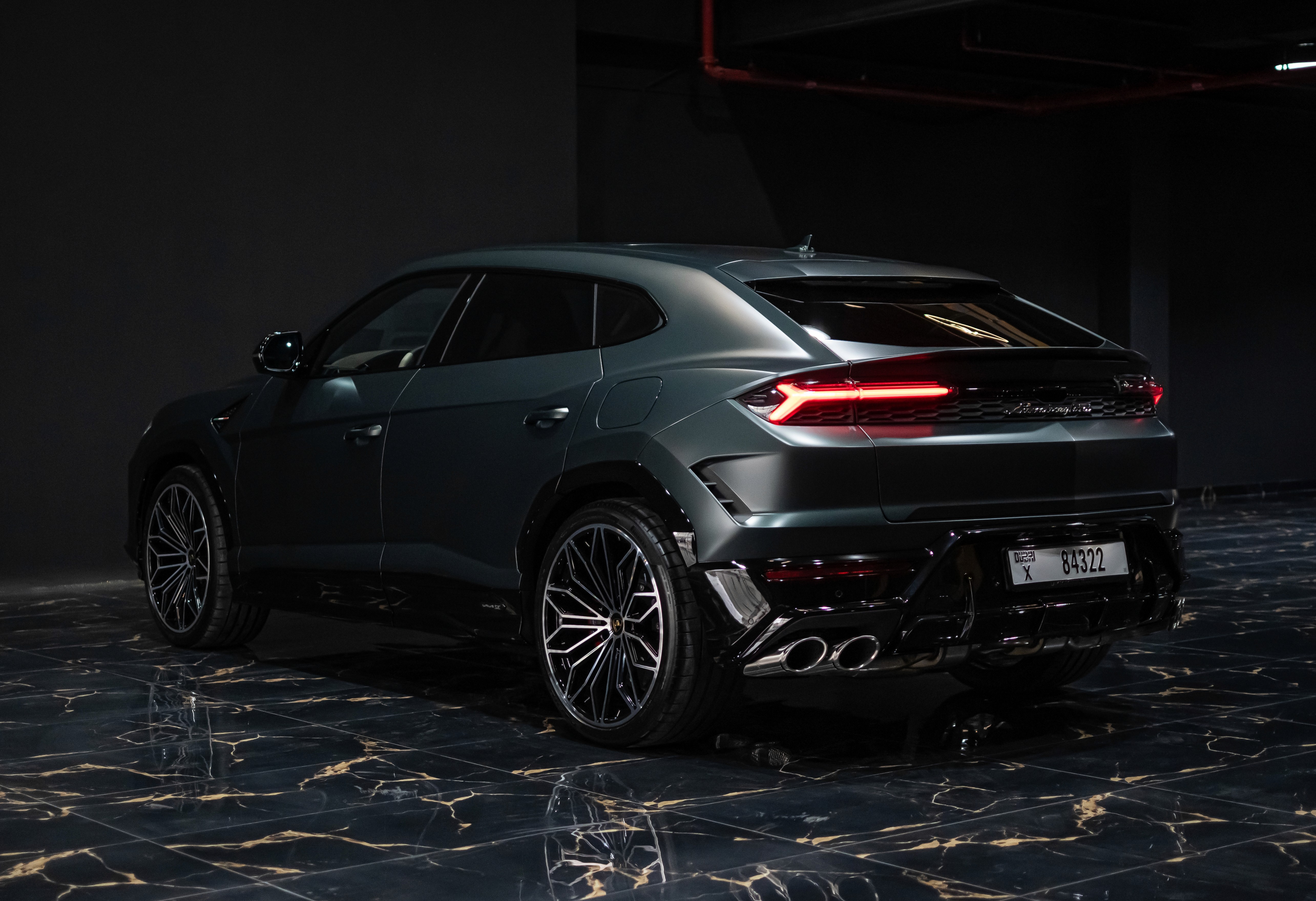 Lamborghini Urus SE 2025 rear design showcasing performance SUV available for rent in Dubai
