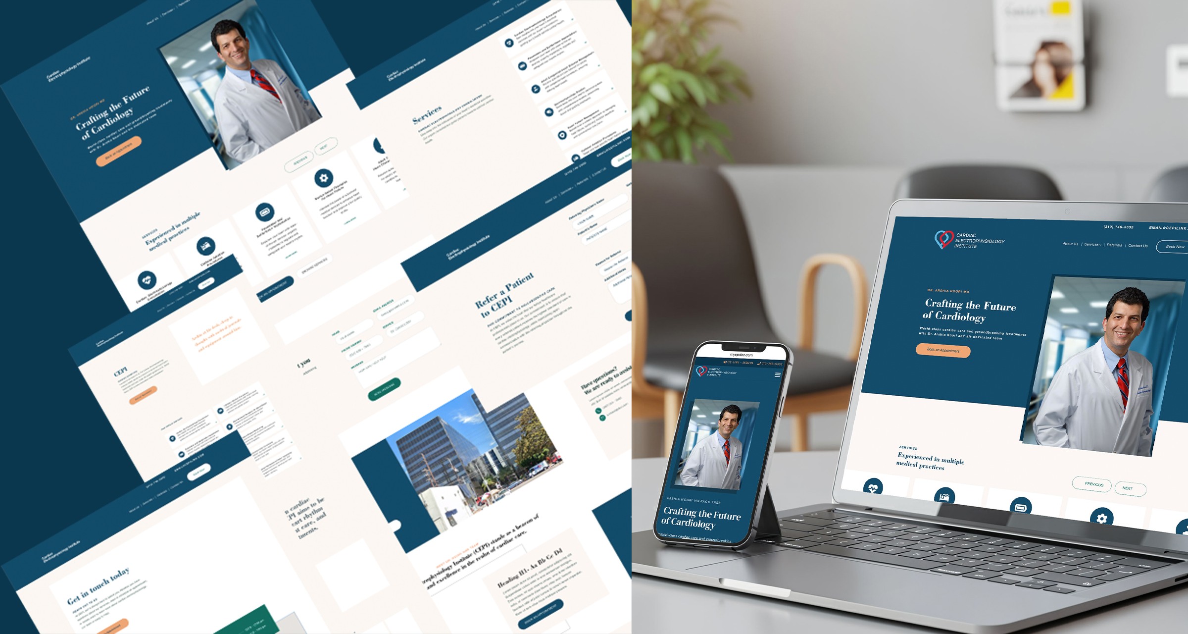 Custom website and mobile responsive design for Cardiac Electrophysiology Institute by Studio Odyssey Los Angeles