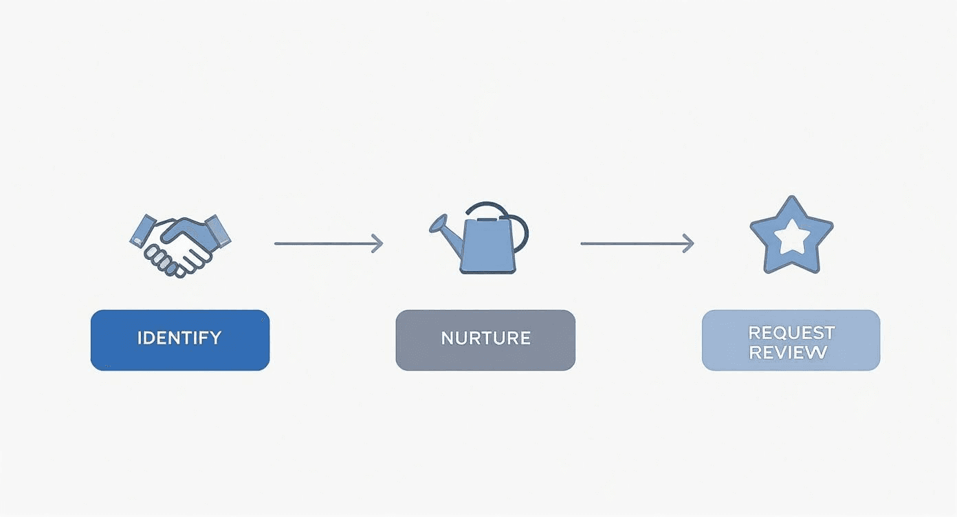 infographic showing the steps to make professional relationships that bring in reliable refferals