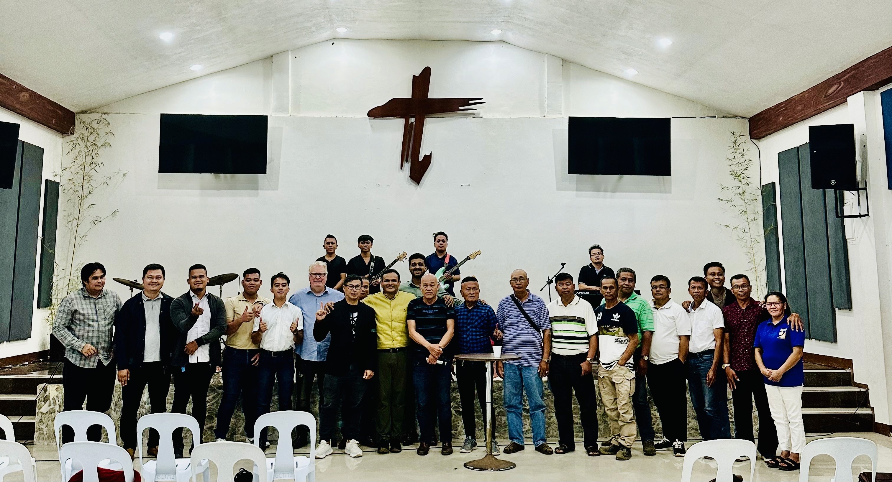 Audience seated in a church during a service.