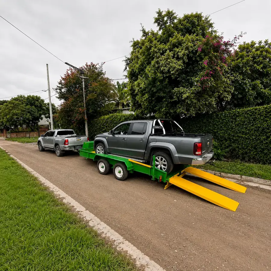 Leonar acoplado carreton para maquinaria