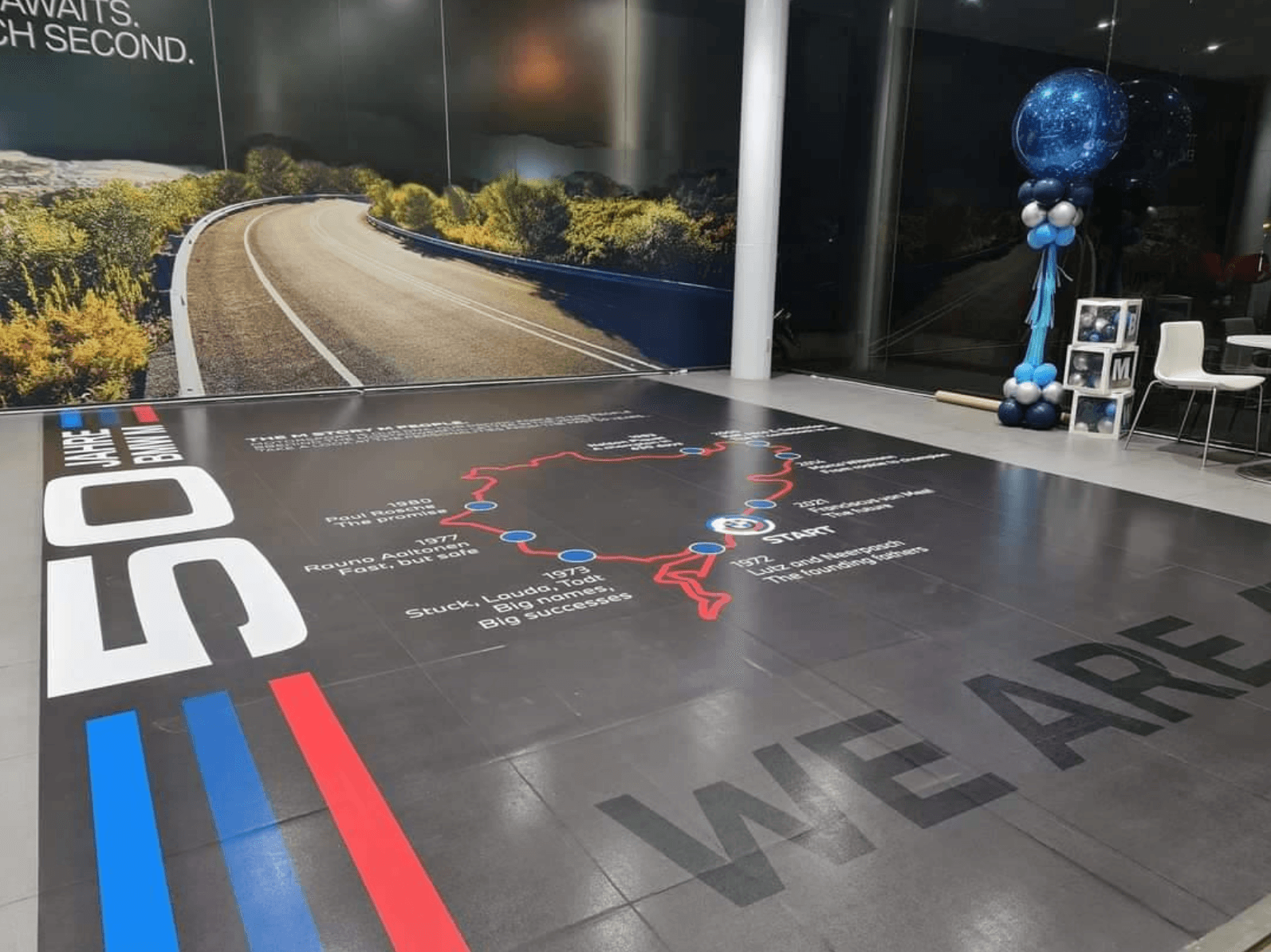 พิมพ์สติกเกอร์ Floor Graphic showroom bmw