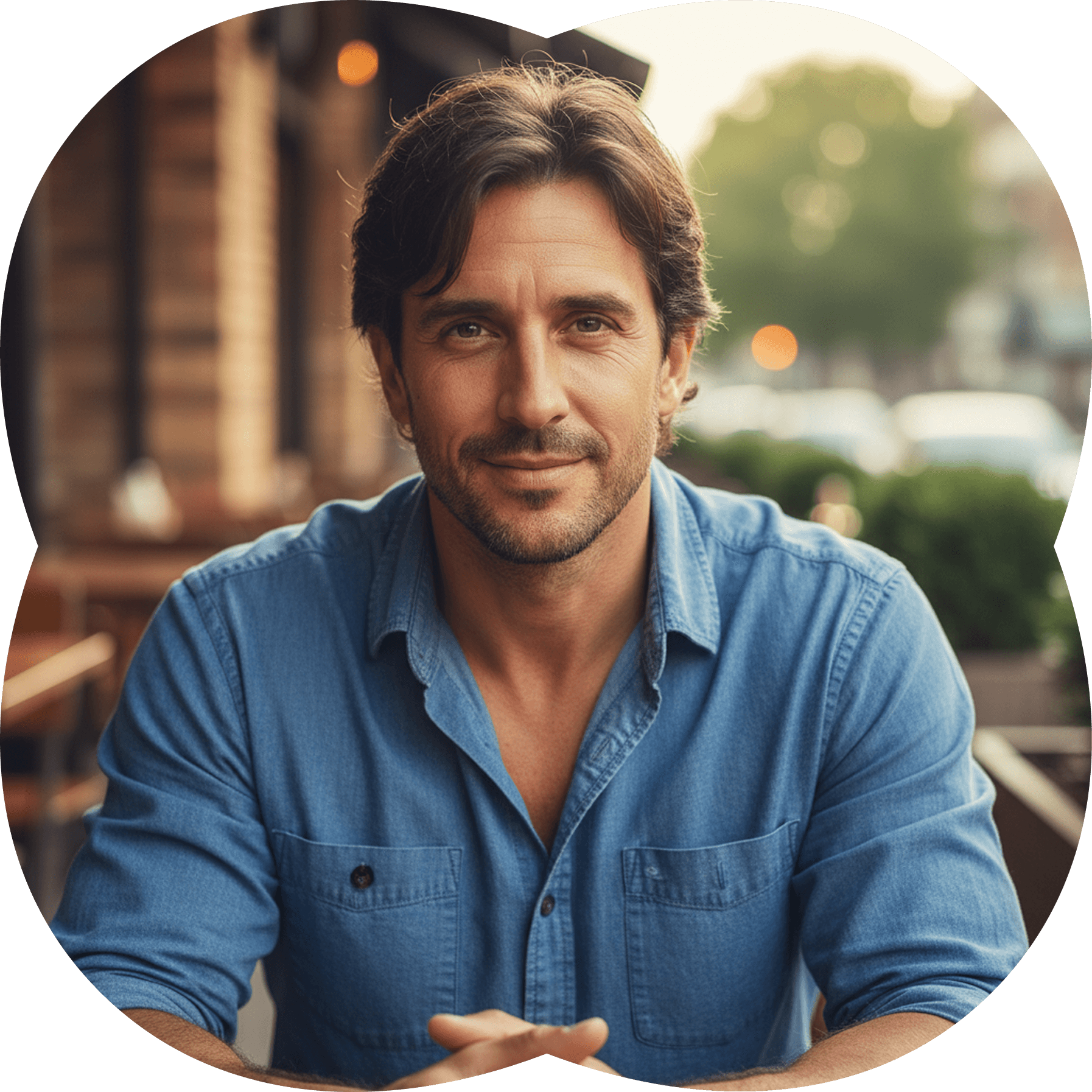 man in black button-up shirt