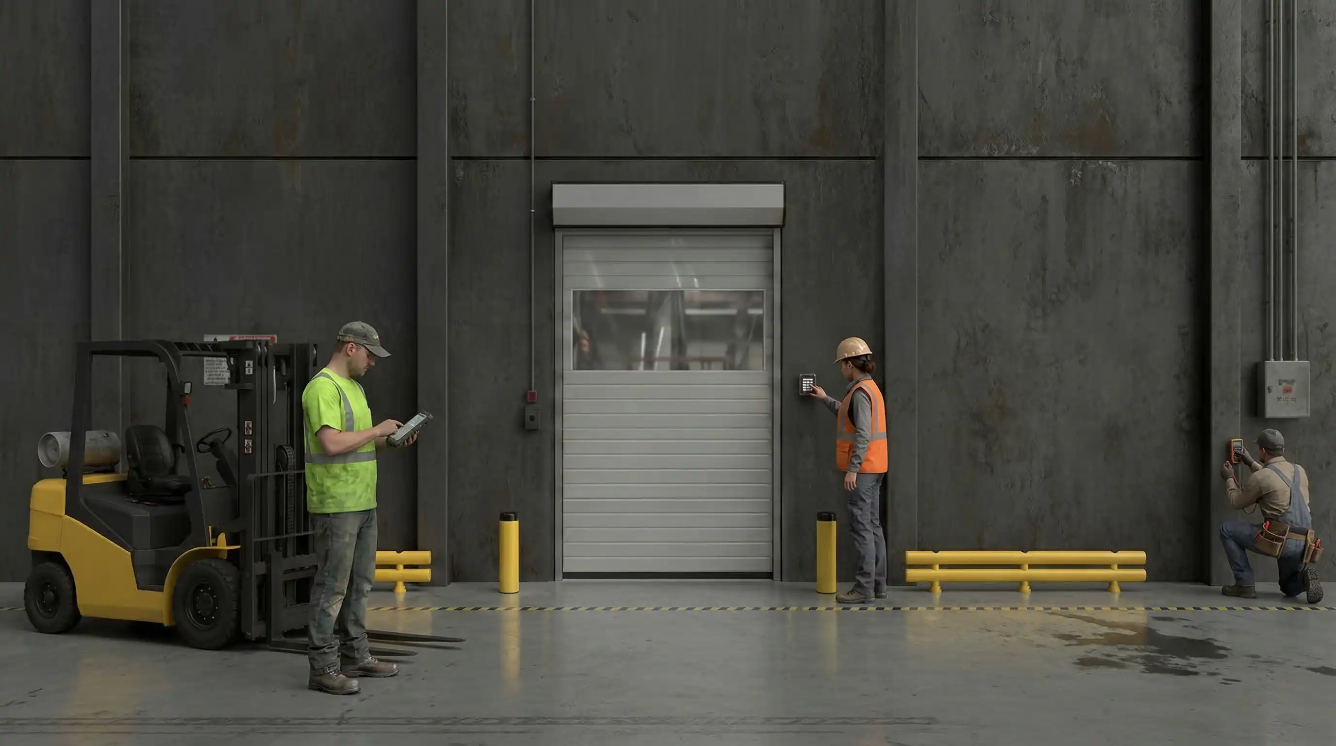 ai visualisatie van industriële roll-up poort