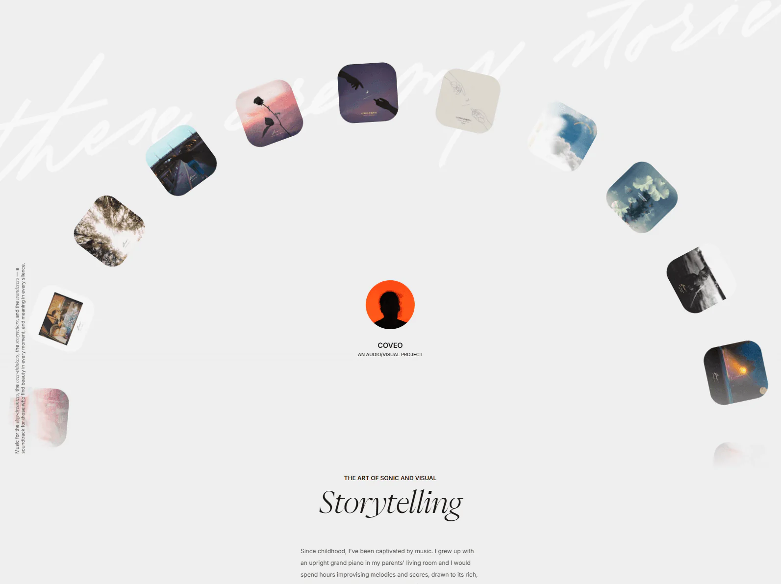 Coveo website design, musician example