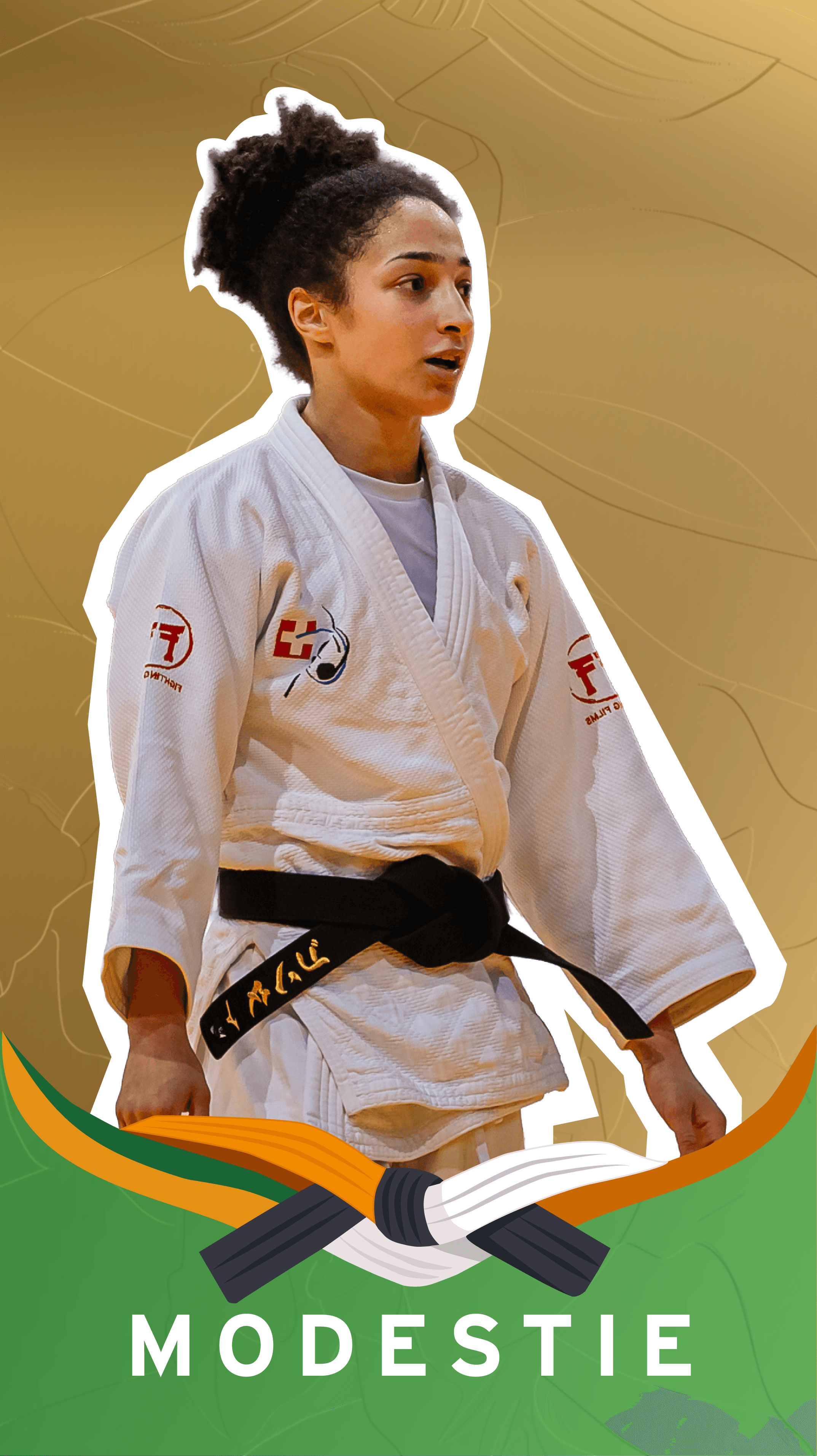 Card for judo moral code Modesty
