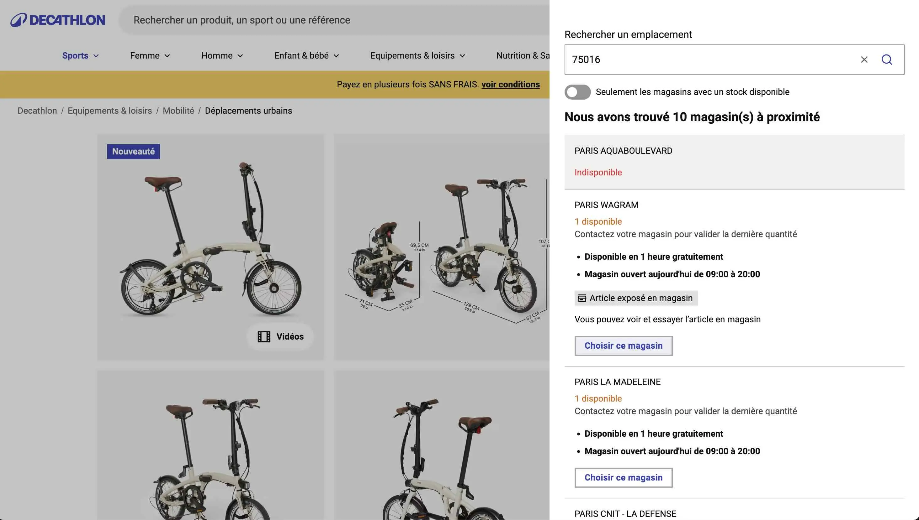 Le site e-commerce de Décathlon