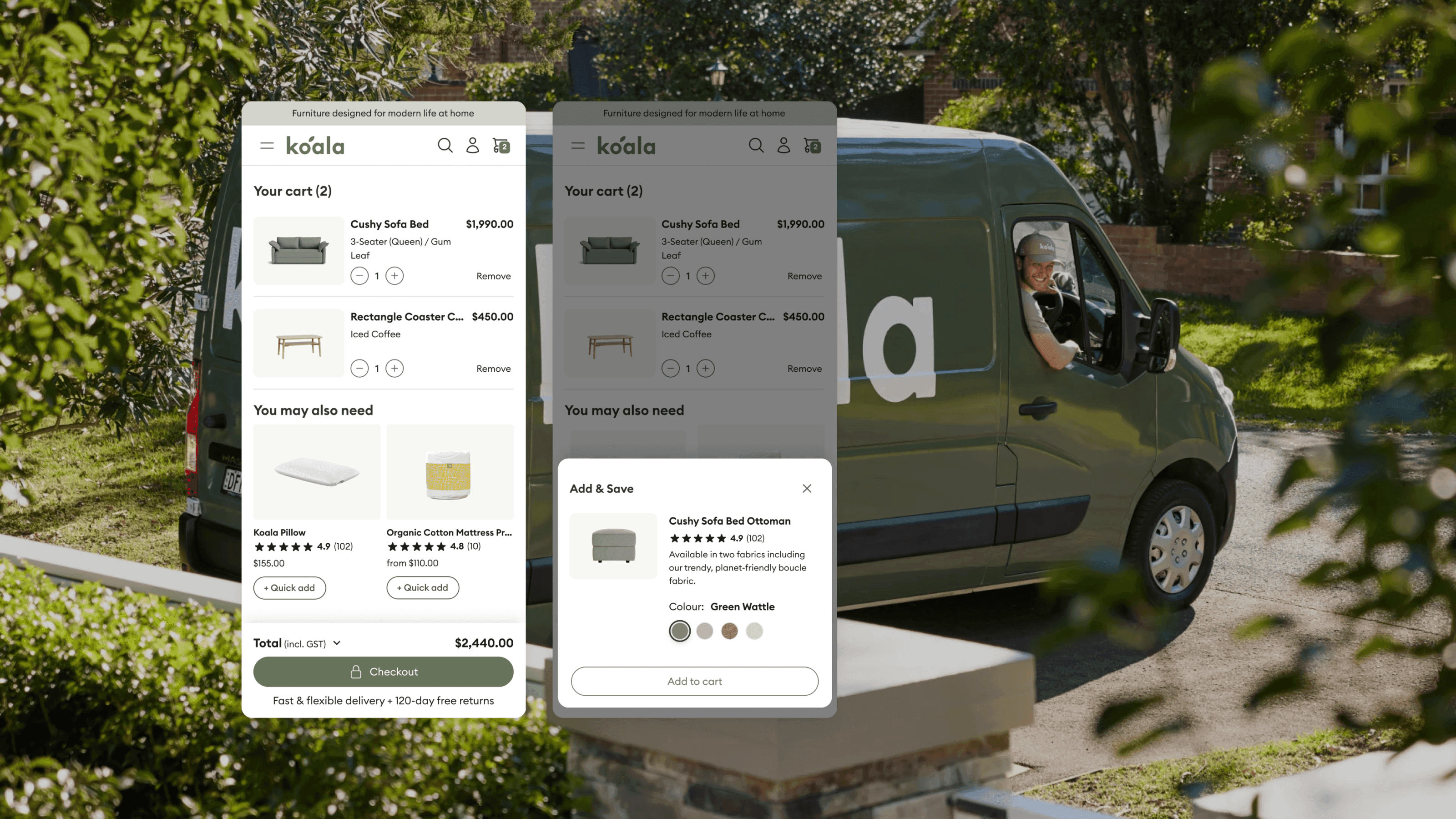 Shopify storefront showing homepage and product collection