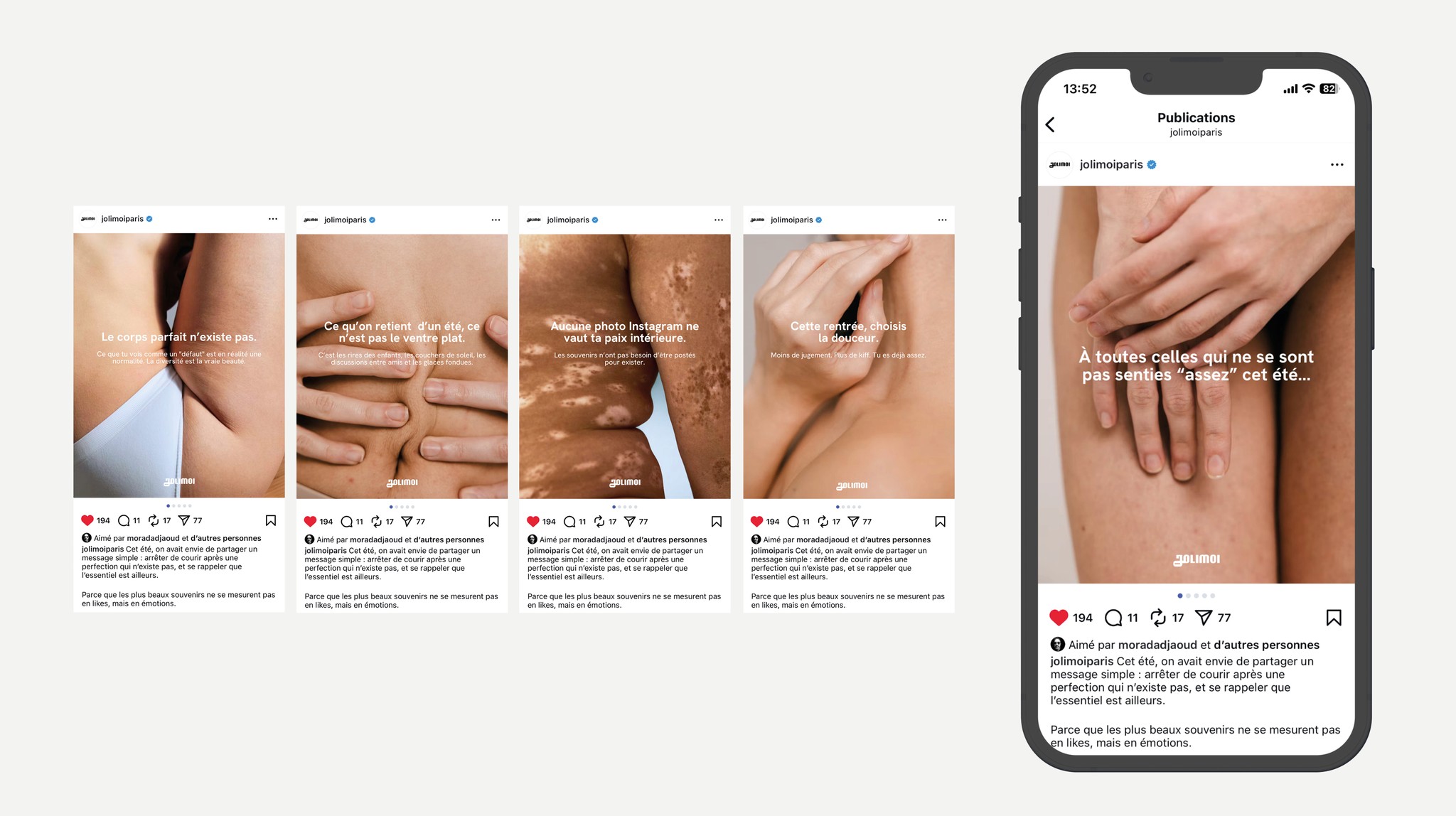 Campagne social media – direction artistique pour Jolimoi