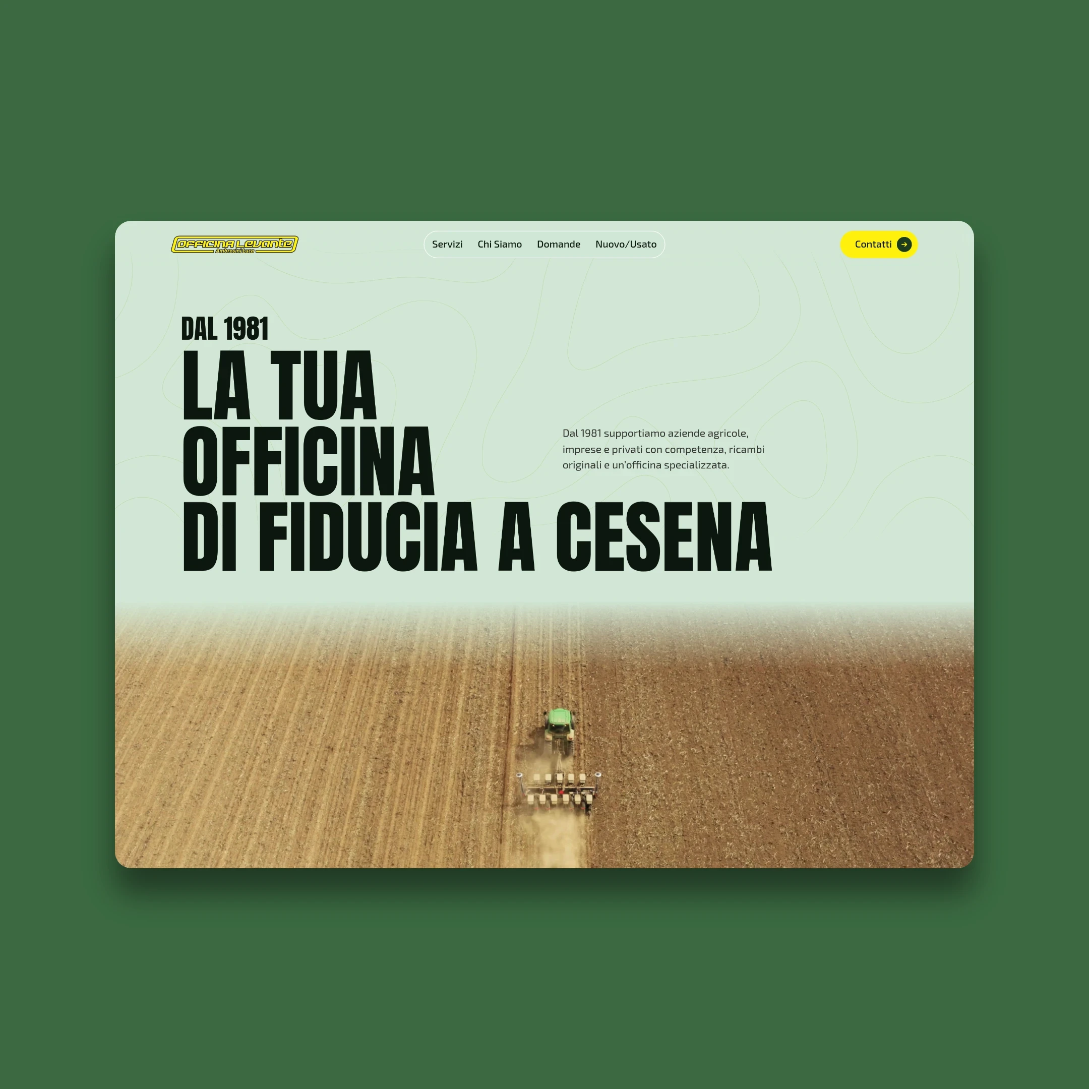 Sito web realizzato per Officina Levante di Cesena — web design Framer