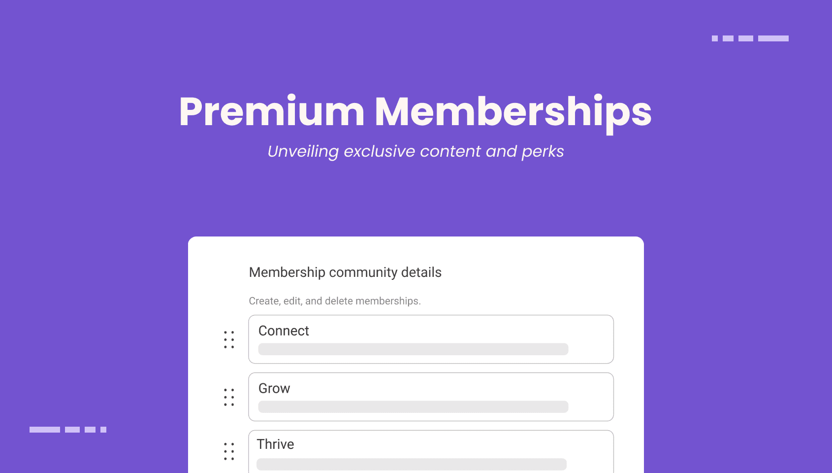 Membership user interface of a community built using Wylo.