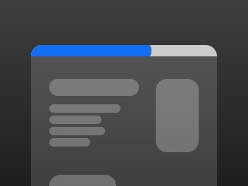 Scroll Progress Bar Framer component — browser mockup showing a blue progress bar at the top of a webpage