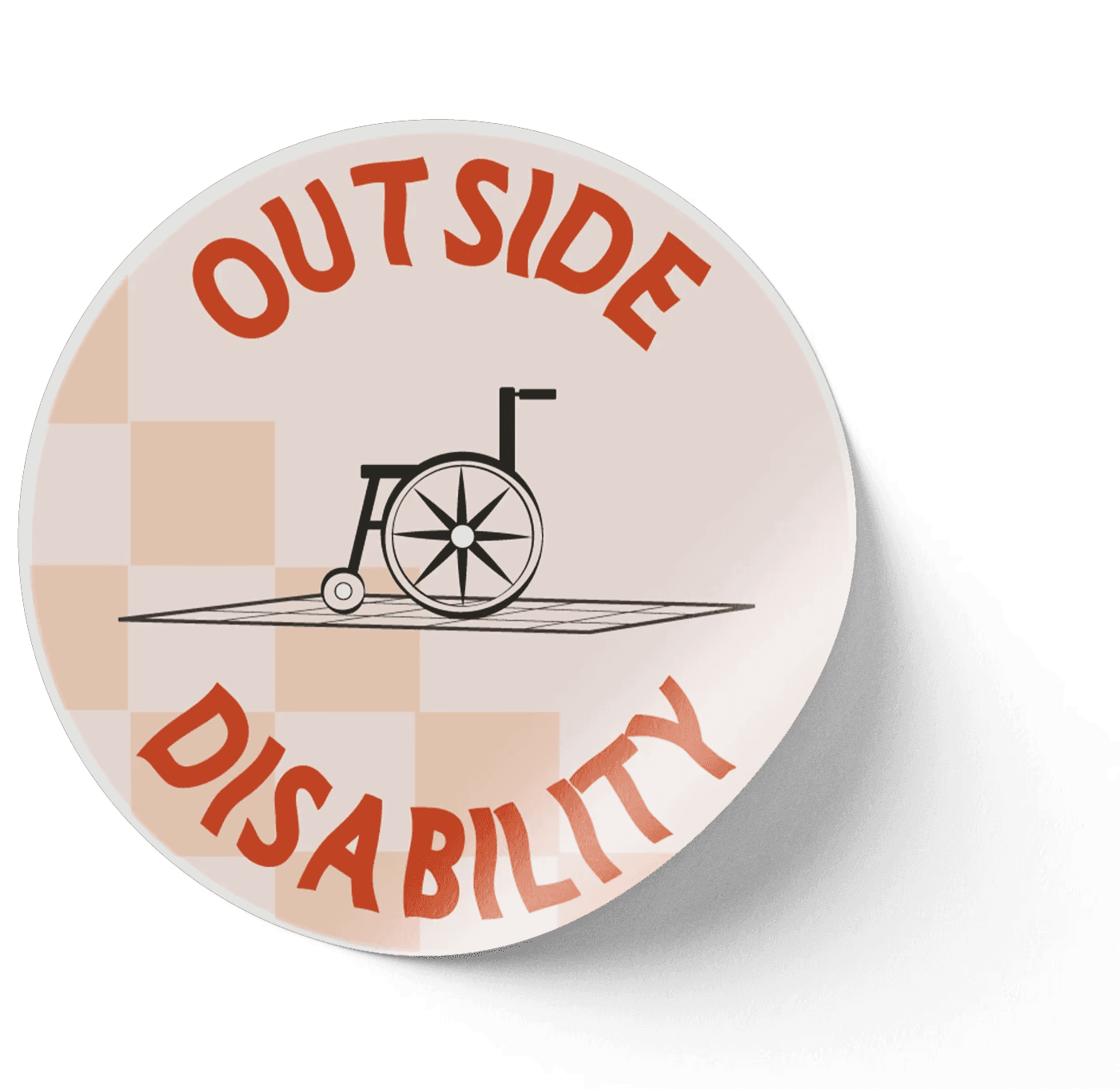 sticker mockup of a design I made that includes the title of our project and our logo.