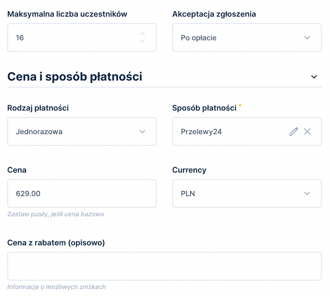 ReservePro - akceptacja zgłoszenia po opłacie