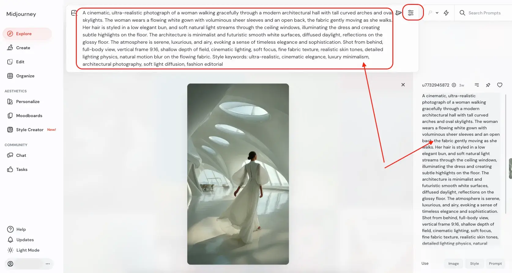 using existing prompt on midjourney to generate your own version of prompt
