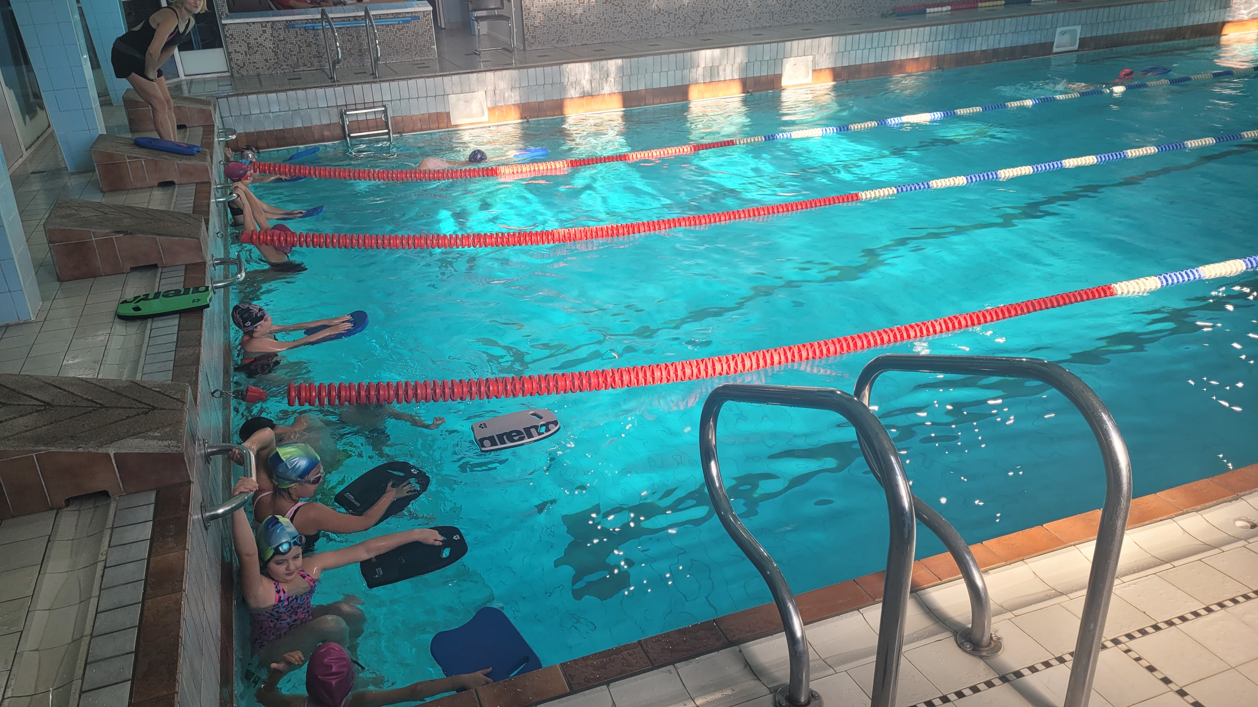 Man with surfing with paddle