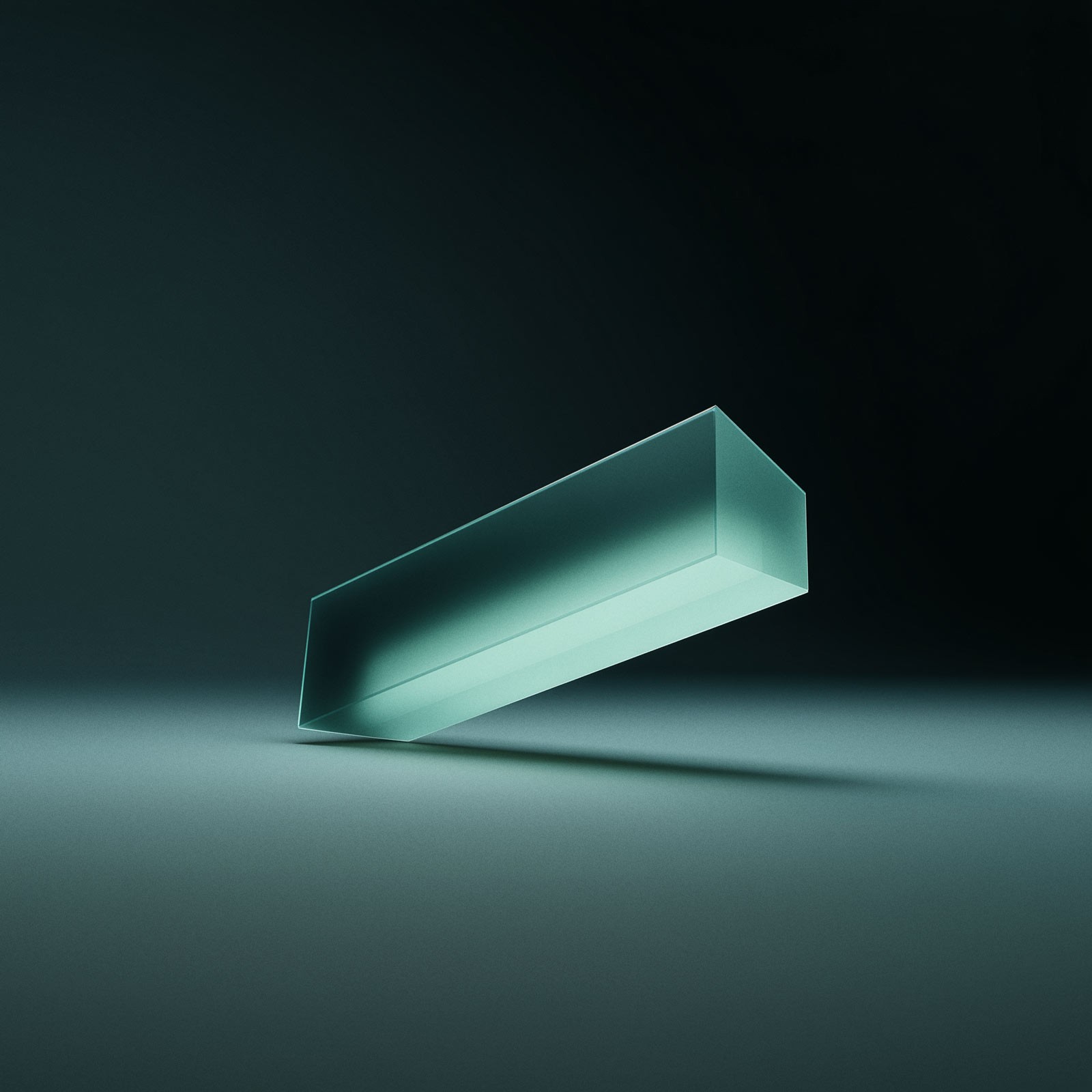 Layered angular shape in dark teal