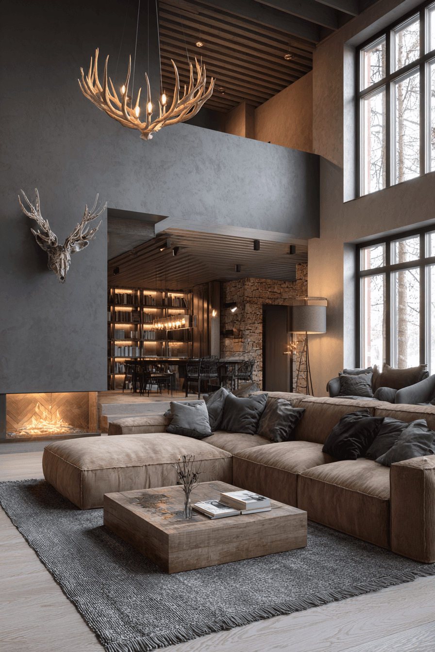 Smiling young woman with long hair standing against a dark green background, holding a finger to her chin.